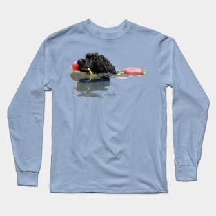 Portuguese Water Dog with Red Float Line Long Sleeve T-Shirt